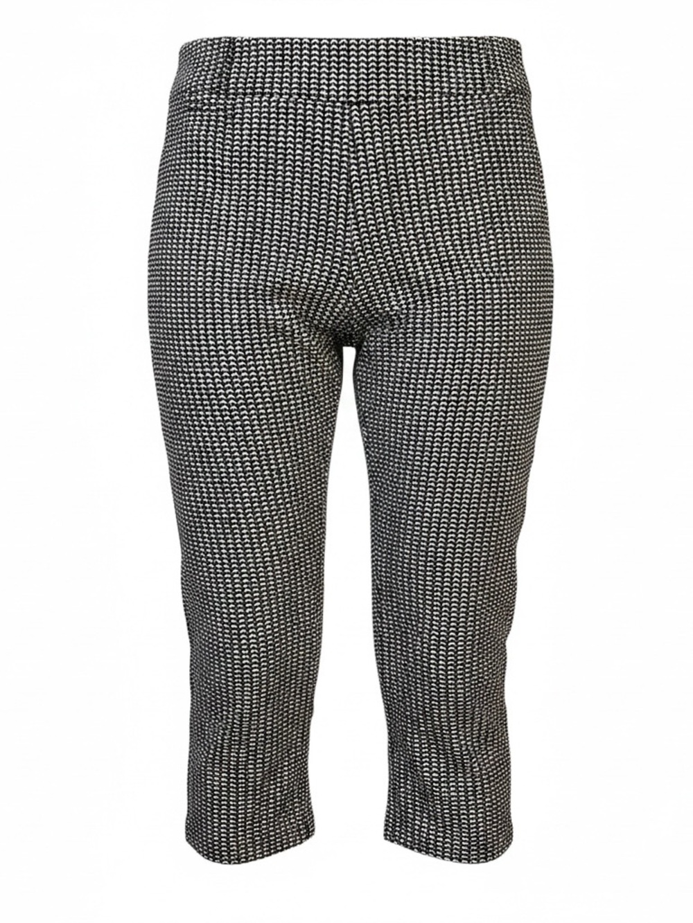 Ann Taylor LOFT Size 12 Black and White Marisa Cropped Cotton Knit Capri Pants